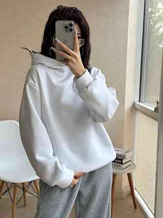 Жіноча стильна оверсайз худі з турецької тринитки на флісі Одеса