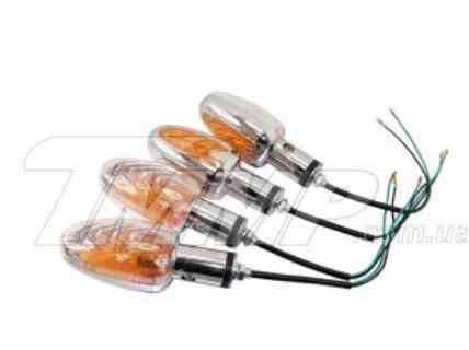 Повороты мини (компл 4шт) лодочка (хром, прозрачное стекло) Мукачево