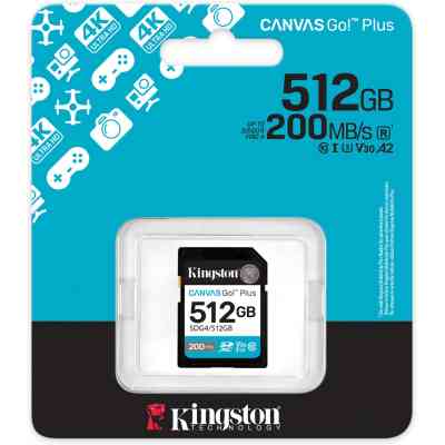Карта пам&apos;яті Kingston 512GB SDXC сlass 10 UHS-I U3 V30 Canvas Go Plus G4 (SDG4/512GB) Вінниця
