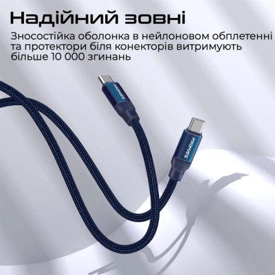 Дата кабель USB-C to USB-C springy.blue Promate (springy.blue) Вінниця - фото 6