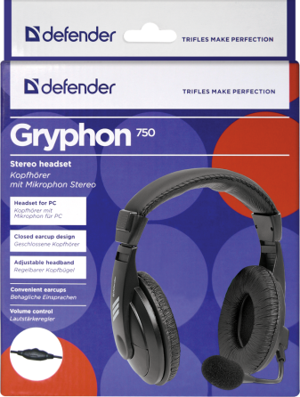 Гарнітура Defender Gryphon HN-750 Black (63750) (5780412) Київ