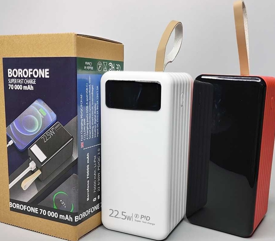 Повербанк Borofone 70000 мАч зарядка до 4 устройств, быстрая PD QC 3.0 Киев - изображение 5
