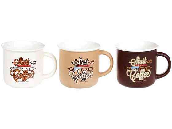 Чашка 380мл Coffee, 3 дизайни 930-007 ТМ BONADI Київ