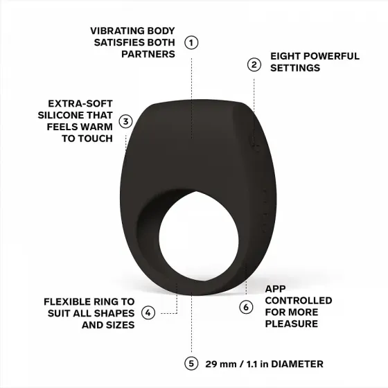 Ерекційне кільце з вібрацією LELO Tor 3 Black Львів
