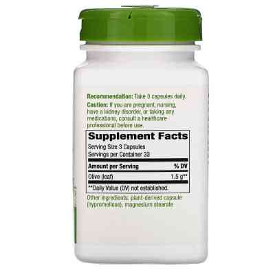 Трави Nature&apos;s Way Оливкові Листя, Olive Leaves, 1500 мг, 100 капсул (NWY-14521) Вінниця