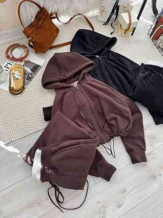 Жіночий повсякденний теплий костюм двосторонній Фліс Шоколад, 46/48 Одеса