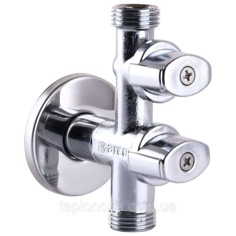 Кран кульовий кутовий подвійний ARCO 1/2"х1/2"х1/2| COMB15MAC Чернівці - фото 1