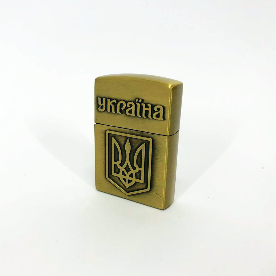 Запальничка кремнієва патріотична Україна 4550. UW-838 Колір: золотий Київ - фото 4