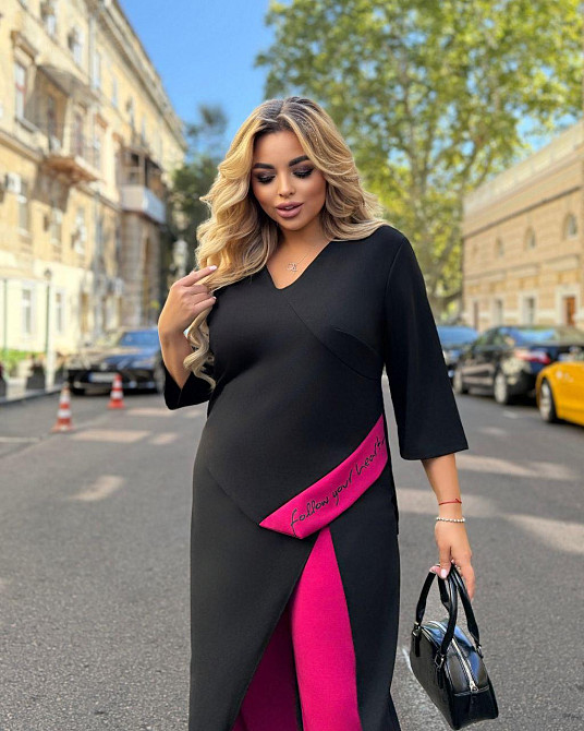 Женский стильный костюм двойка креп дайвинг Беж, 52/54 Одесса - изображение 2