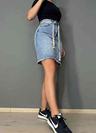 Юбка женская джинсовая Vanver 2037 короткая прямая с поясом стрейчевая голубая, голубой, 31, 31, 83 см, 105 см Киев