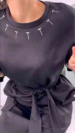 Женское стильное батальное платье трикотаж двунитка. Черный, 54/58 Одесса