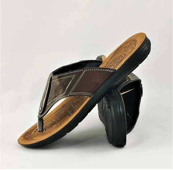 Мужские Шлёпанцы Тапочки Сланцы Вьетнамки Коричневые (размеры: 41,42) Днепр