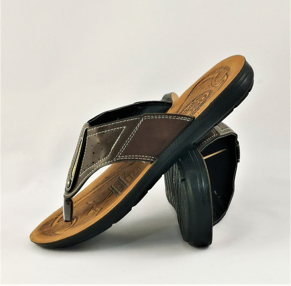 Мужские Шлёпанцы Тапочки Сланцы Вьетнамки Коричневые (размеры: 41,42) Днепр - изображение 4