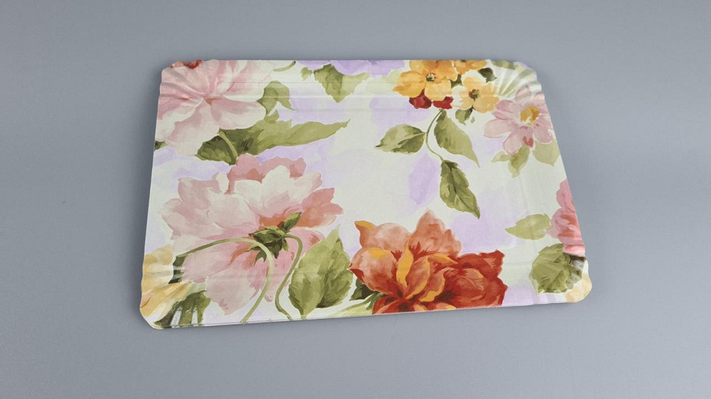 Тарілки святкові паперові 15*220"No1" Квіткова фантазія 10 шт (1 пачка) Харків - фото 1