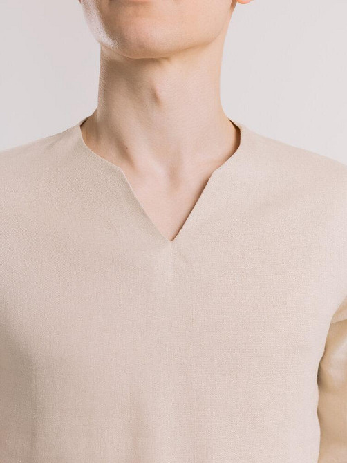 Мужская рубашка бежевая с длинным рукавом Pobedov Horizon Киев - изображение 4