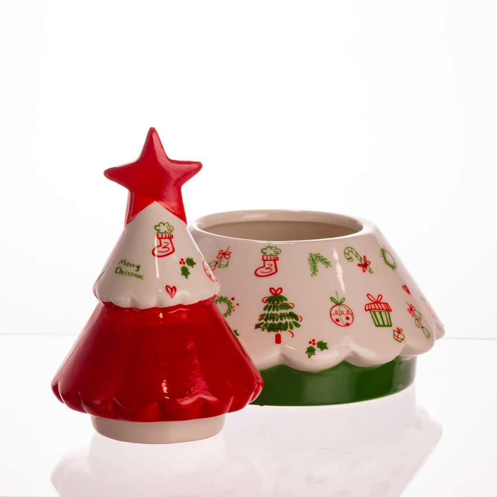 Фарфоровий новорічний конфетник "Елочка" Ø15 см Київ - фото 5