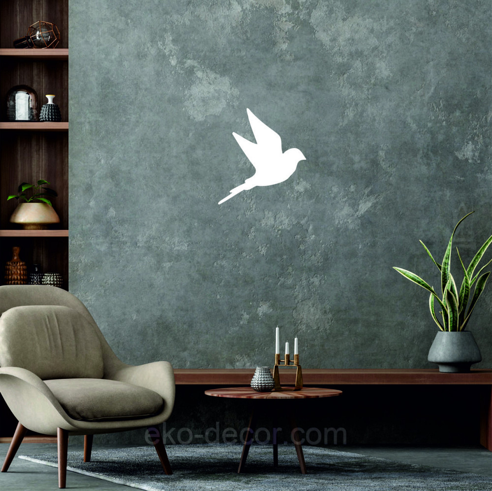 Декоративное настенное Панно «Птичка» Декор на стену(цена за 1шт) 30*27 см, Белый Киев - изображение 1
