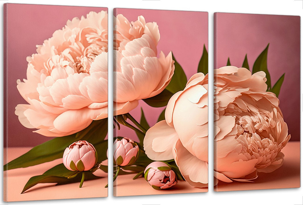 Модульная картина в гостиную / спальню Півонії    ART-140_3A 100х150 см Киев - изображение 1