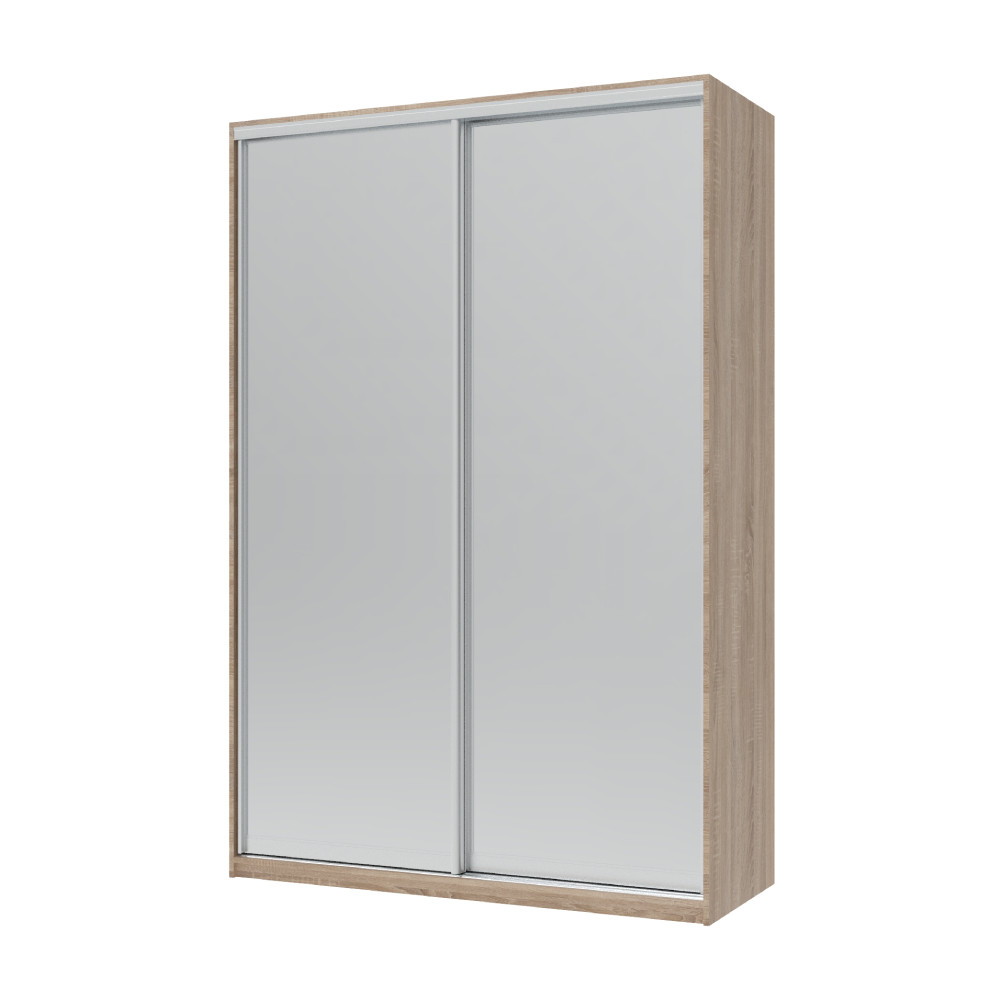 Шкаф-купе двухдверный Doros Сити Лайт 150х60х225 см Дуб сонома/2 Зеркала (DRS-011088) Львов - изображение 2