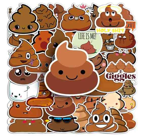 Набір наклейок Какашка Poop, стікери, меми, приколи. Наклейки на мотоцикл, велосипед, для , ноутбука Київ