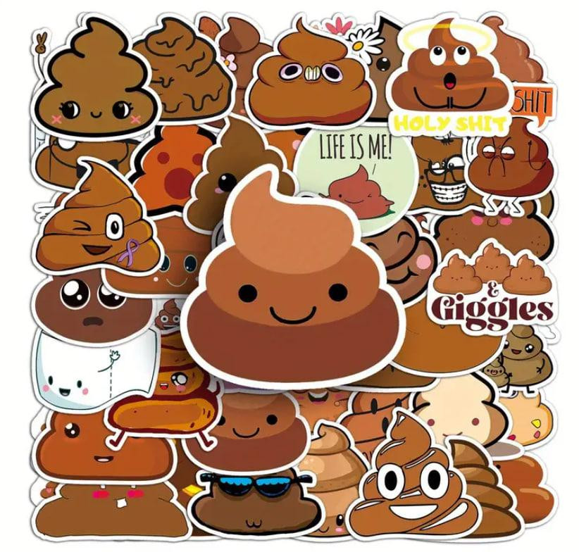 Набор наклеек Какашка Poop, стикеры, Наклейка для велосипеда, мотоцикла, компьютера, ноутбука, набор Киев - изображение 3