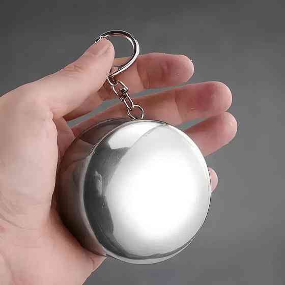 Походная складная чашка RESTEQ из нержавеющей стали — металлический туристический стакан 250 мл с карабином Киев