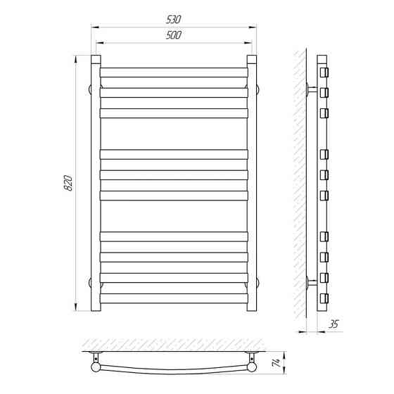Водяной полотенцесушитель Laris Кватро Классик П10 500х800 Киев
