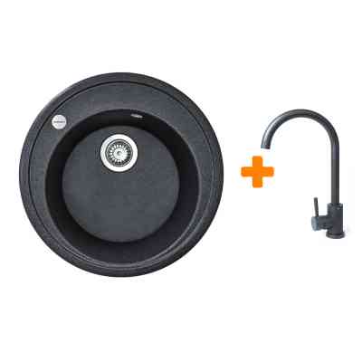 Мойка кухонная Adamant Sun графіт + змішувач (4824296910113) Вінниця