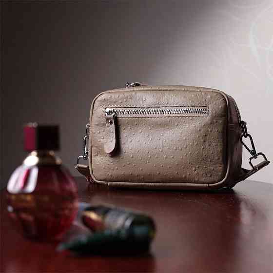 Стильна сумка для жінок із фактурної натуральної шкіри Vintage 22662 Бежева Київ