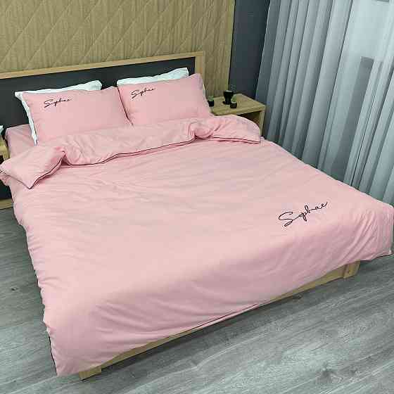 Комплект постільної білизни Сатин, Євро 200х230 Рожевий (88-138) Київ