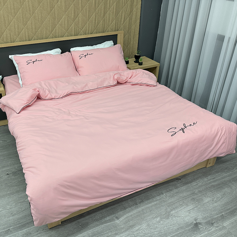 Комплект постільної білизни Сатин, Євро 200х230 Рожевий (88-138) Київ - фото 2