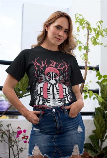 Футболка з аніме принтом Вбивця демонів оверсайз (S/M/L) Чорний AnimeJ0366 Дніпро - фото 2