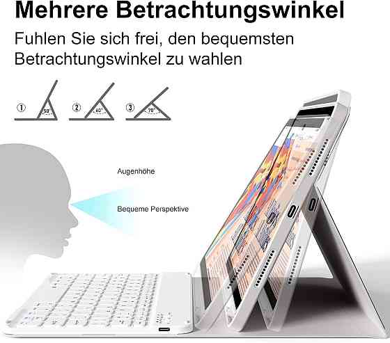 Чехол клавиатура для iPad A16 2025/ iPad 10-го поколения (2022) A2696 / A2757 / A2777 с заменяемой батарейкой Днепр