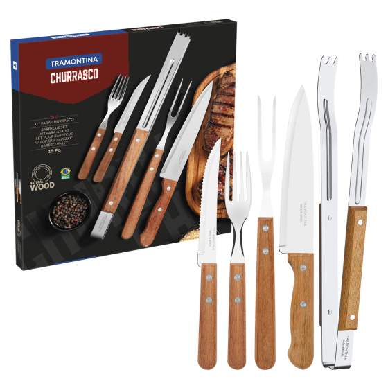 Набір приладів для гриля Tramontina Barbecue, 15 предметів (6360022) Київ