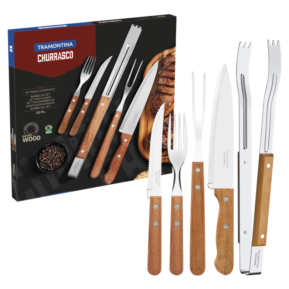 Набір приладів для гриля Tramontina Barbecue, 15 предметів (6360022) Київ - фото 1