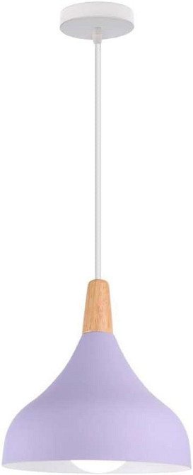 Підвісна лампа COSFEEL E27, фіолетова, ретро, скандинавський стиль, метал+дерево, для кухні, спальні світильник Київ - фото 1