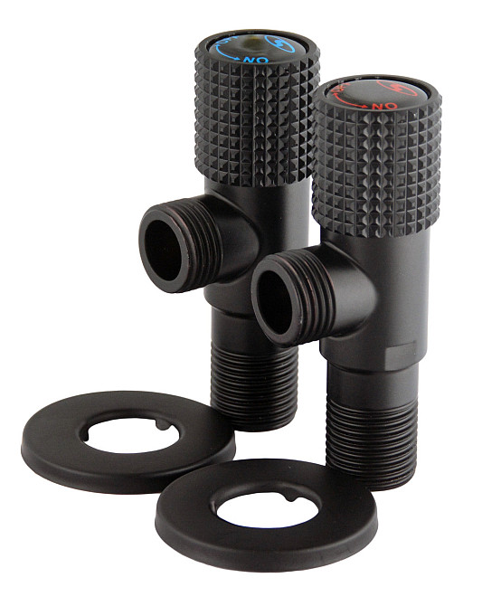 !Набір кранів кутових кераміка SOLOMON EXCLUSIVE 1/2″X1/2″ 9889 BB (BLACK/BLACK) (комплект2шт.) (000028994) Киев - изображение 7