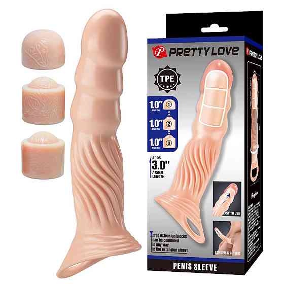 Насадка на пенис Pretty Love 3.0 Adjustable Penis Sleeve Extender Sex Aura Киев