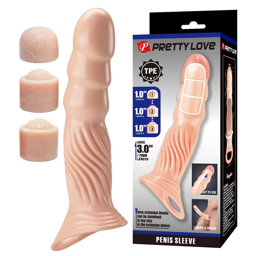 Насадка  на пеніс Pretty Love 3.0 Adjustable Penis Sleeve Extender Sex Aura Київ - фото 1