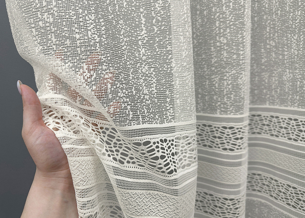 Тюль жакард, колекція "Bari" колір кремовий 1548т Київ - фото 2