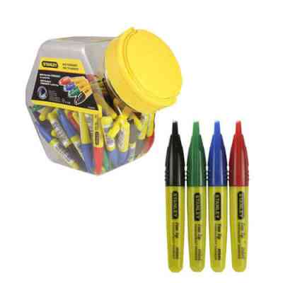 Набор маркеров Stanley Permanent, 90мм, Black/Green/Blue/Red, 72 шт, с заостренным наконечником, (1-47-329_72) Винница