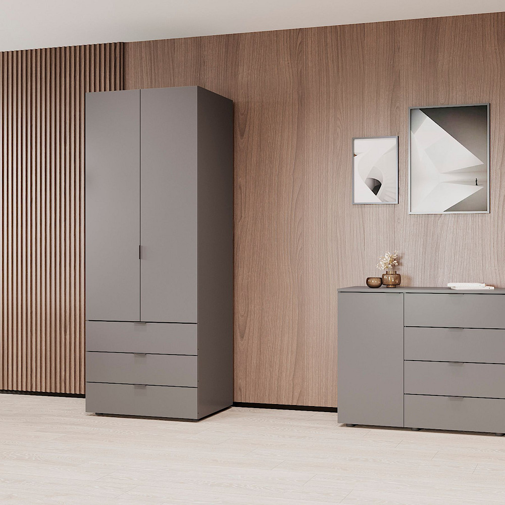 Шкаф распашной для одежды Doros Гелар 77,5х49,5х203,4 см Графит (DRS-011107) Днепр - изображение 1