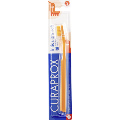 Детская зубная щетка Curaprox CS Kids ультрамягкая d 0.09 мм (4-12 лет) Оранжевый (CS Kids-03) Винница - изображение 1