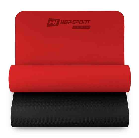 Мат для фітнесу та йоги Hop-Sport TPE 0,6см HS-T006GM червоний Київ