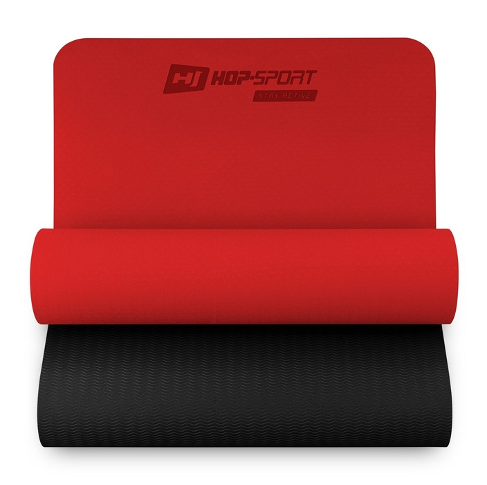 Мат для фітнесу та йоги Hop-Sport TPE 0,6см HS-T006GM червоний Київ - фото 1