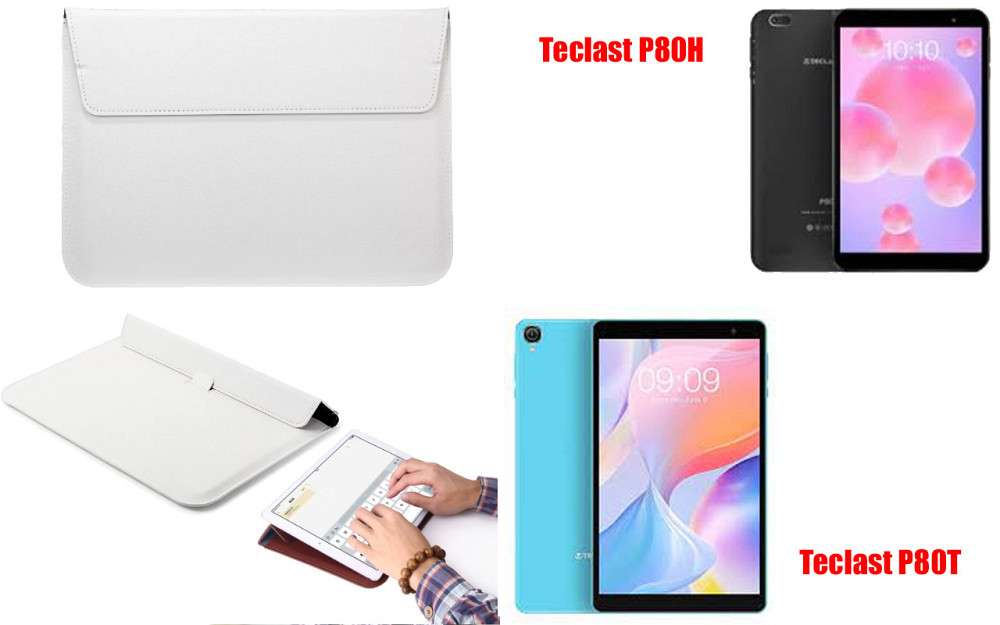 Чехол-конверт VitoCase для Teclast P80H, P80T, с функцией подставки для планшета Белый Киев - изображение 1