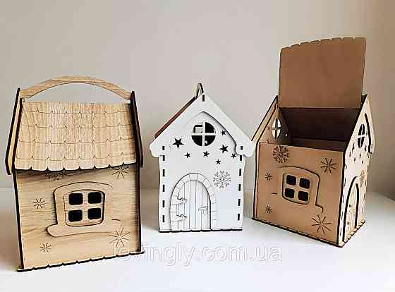 Упаковка для новорічних подарунків "Казковий будиночок" 24/17/15см Ірпінь