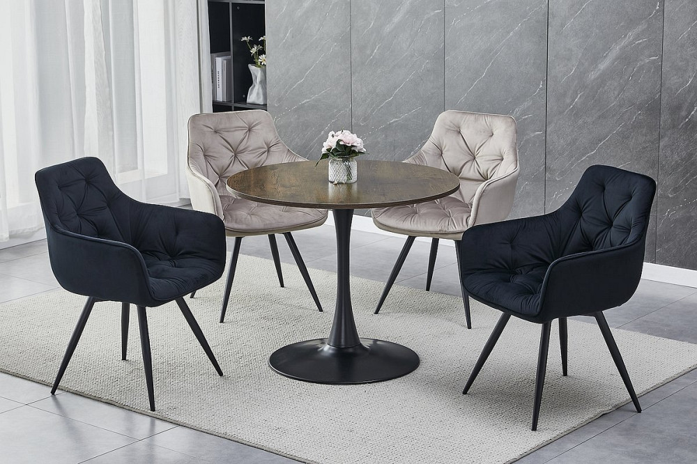 Стілець MANGO VELVET чорний каркас/чорний BL.19 Київ - фото 5