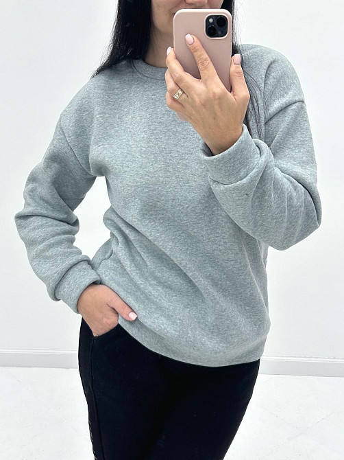 Базовий однотонний світшот "Stand" оптом | Норма і батал Сірий (меланж), 42-44 Київ - фото 1