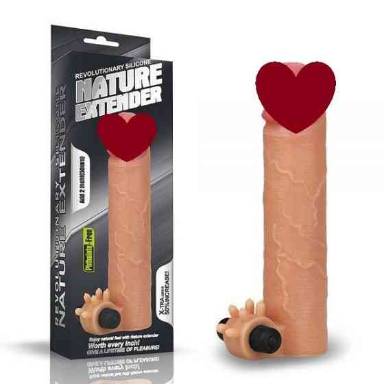 Насадка з вібрацією Add 2" Vibrating Silicone Extender, Flesh Sex Aura Київ